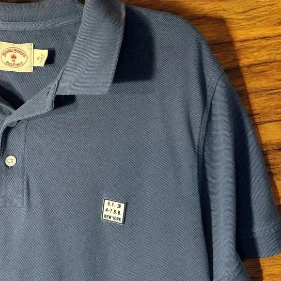 Brooks Brothers Red Fleece Men’s XL Blue Golf Polo Shirt with 3-Button Close - Picture 3 of 3